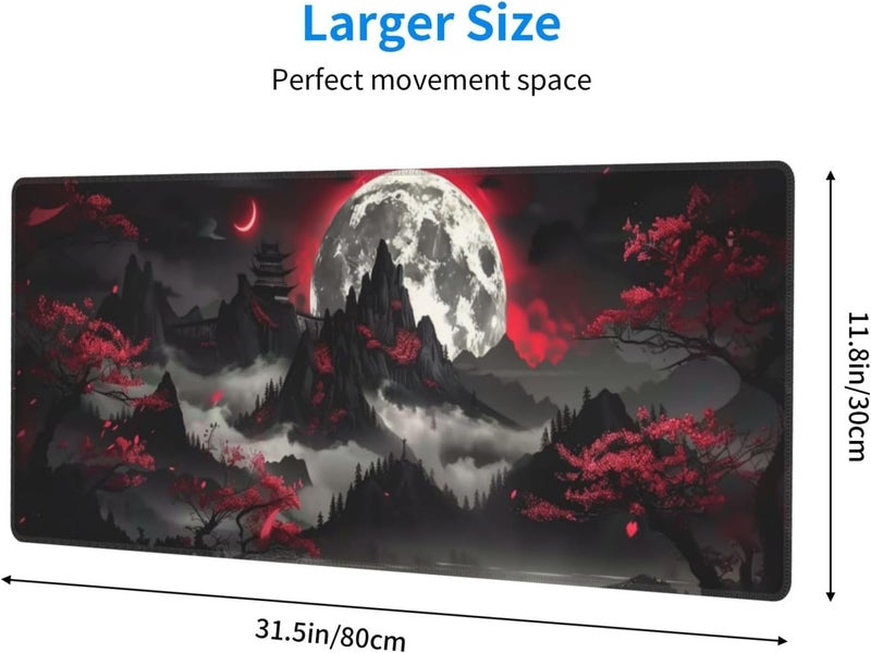 Brecoy Extended Gaming Mouse Pad, Large Gaming Mouse Waterproof with Stitched Edges, Non-Slip Desktop Pad for Home and Office, Level Up Your 31.5x11.8 Inch… (Dark Night) - Image 2